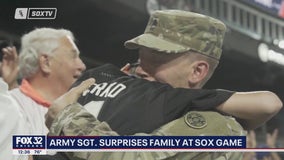 Army Sergeant surprises family at White Sox game