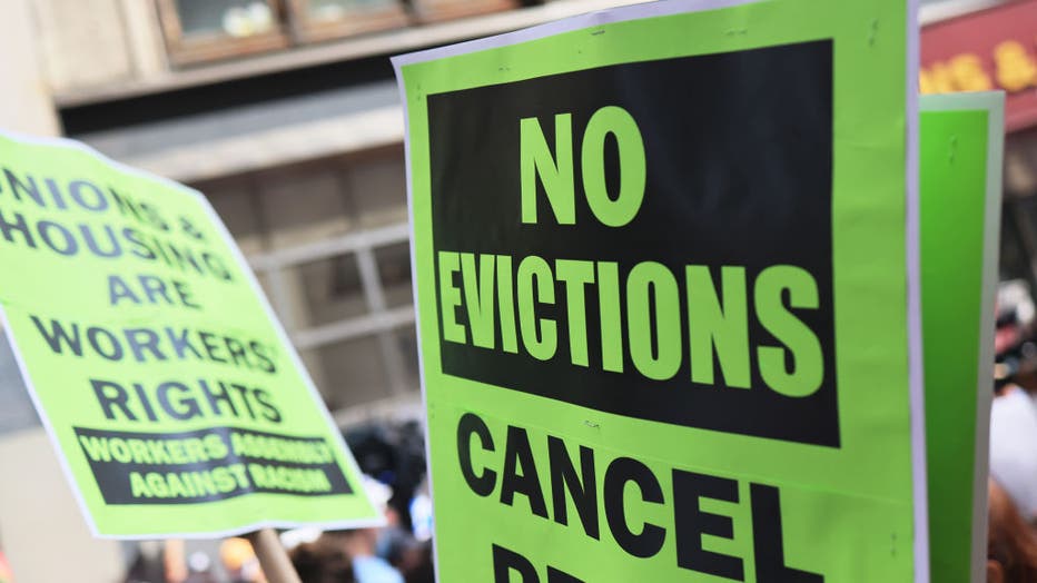 Housing Activists Hold March And Demonstration Calling On Gov. Hochul To End Eviction Ban