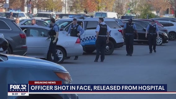 Chicago cop shot in the face in Lincoln Park released from hospital Monday night