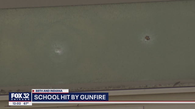 Bullet from drive-by shooting flies through window at Chicago elementary school, no one hurt
