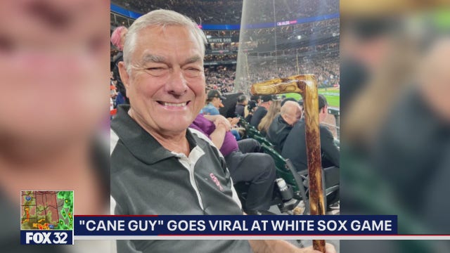 'Cane guy' goes viral at White Sox game