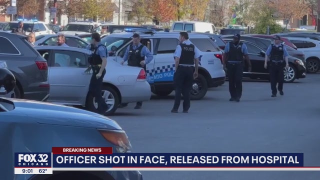 Chicago cop shot in the face in Lincoln Park released from hospital Monday night