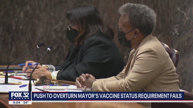 Push to overturn Lightfoot's vaccine status requirement fails