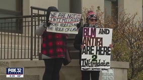 Kyle Rittenhouse trial: Protesters rally outside Kenosha courthouse awaiting verdict