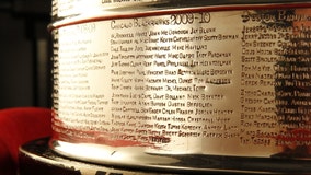 Hall of Fame covers Brad Aldrich's name on Stanley Cup