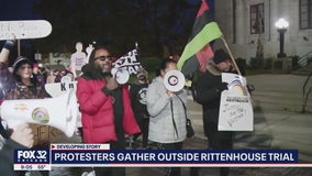 Kyle Rittenhouse trial: Protesters gather outside Kenosha County Courthouse after Rittenhouse takes the stand