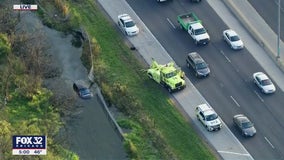 Driver dead after vehicle veers off Edens Expressway into water