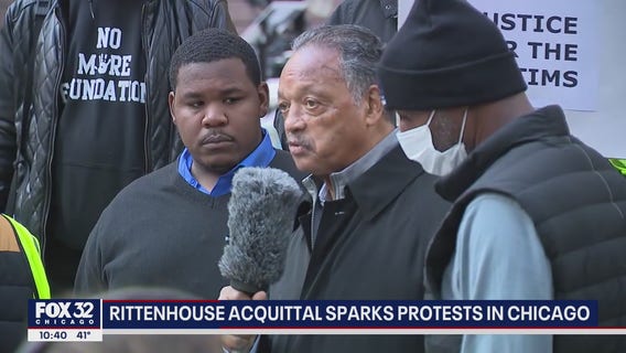 Hundreds march peacefully in Chicago to express outrage over Kyle Rittenhouse not guilty verdict