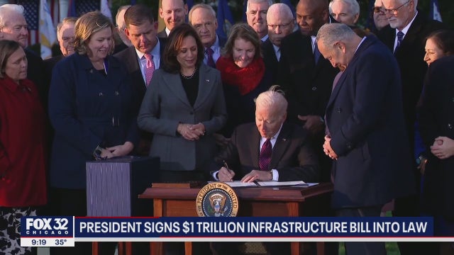 Biden signs infrastructure bill, sending billions of dollars to Illinois for projects