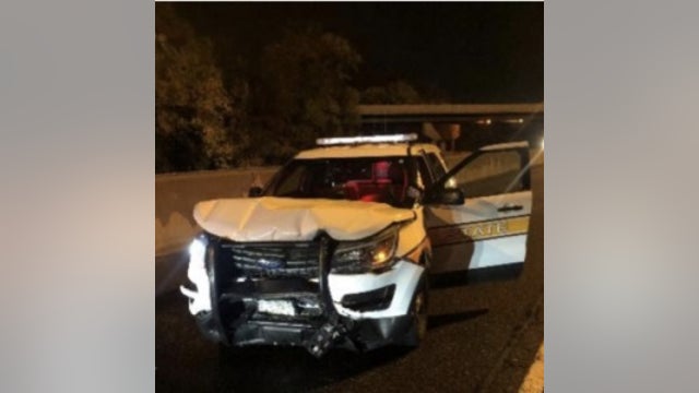 State trooper struck by drunk driver while assisting crash on I-55 near suburban Romeoville
