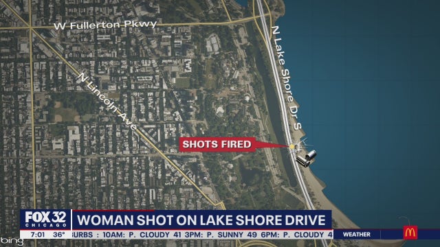 Woman shot while driving on Lake Shore Drive