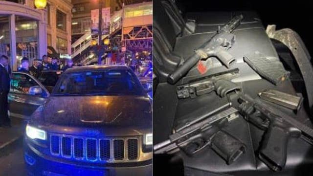 Suspects in stolen vehicle strike CPD car in the Loop; police recover weapons, place 3 in custody