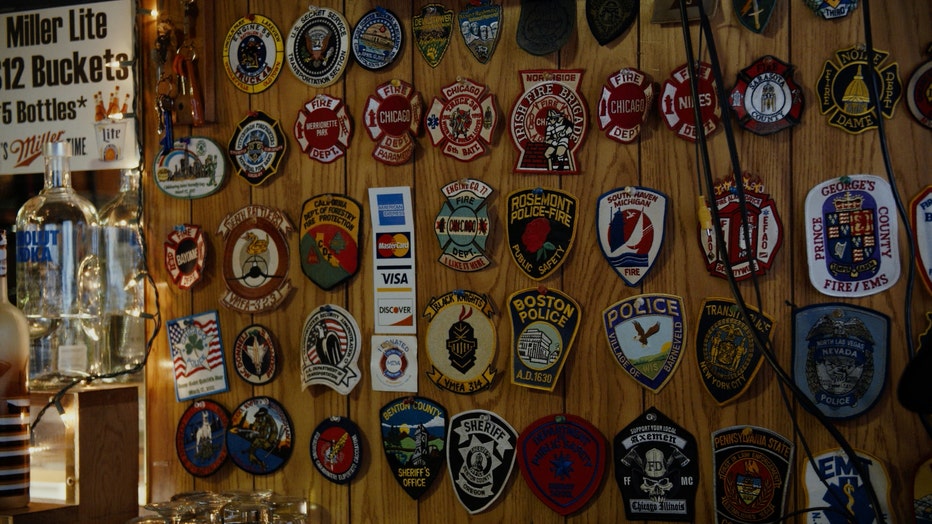 One of our fire patch wall displays.