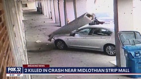 Surveillance video shows driver plow into Midlothian building in crash that killed 2