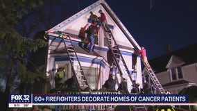 Illinois firefighters spreading holiday cheer with Christmas decorations