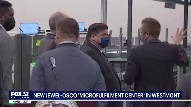 Pritzker tours new Jewel-Osco 'micro-fulfillment center' in Westmont