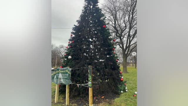 Christmas tree goes up in flames, volunteers robbed while decorating homes in Chicago