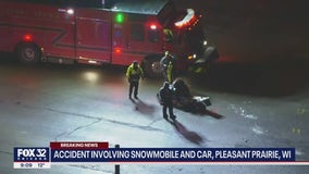 Snowmobile, car involved in accident along Illinois-Wisconsin border
