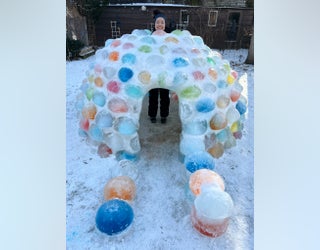 Vermont winter activities: How to build a colorful igloo