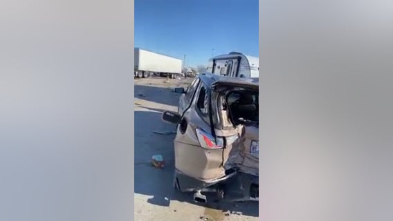 Video shows major crash in northwest Indiana that closed down lanes on I-80