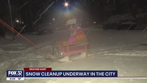 Chicagoans break out the shovels, kids enjoy snow after whiteout conditions snarl evening commute