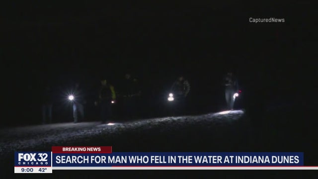 Man walking on ice at Indiana Dunes falls into Lake Michigan, rescue underway