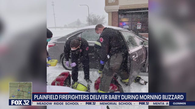 Plainfield firefighters help pregnant mom deliver baby in Jimmy John's parking lot during snowstorm