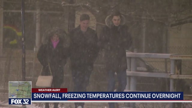 Chicago weather: Snow, freezing temps to continue overnight
