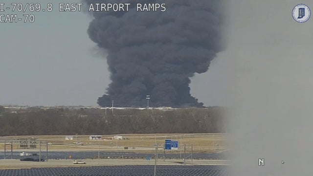 Large fire burning at Walmart distribution center in Indiana