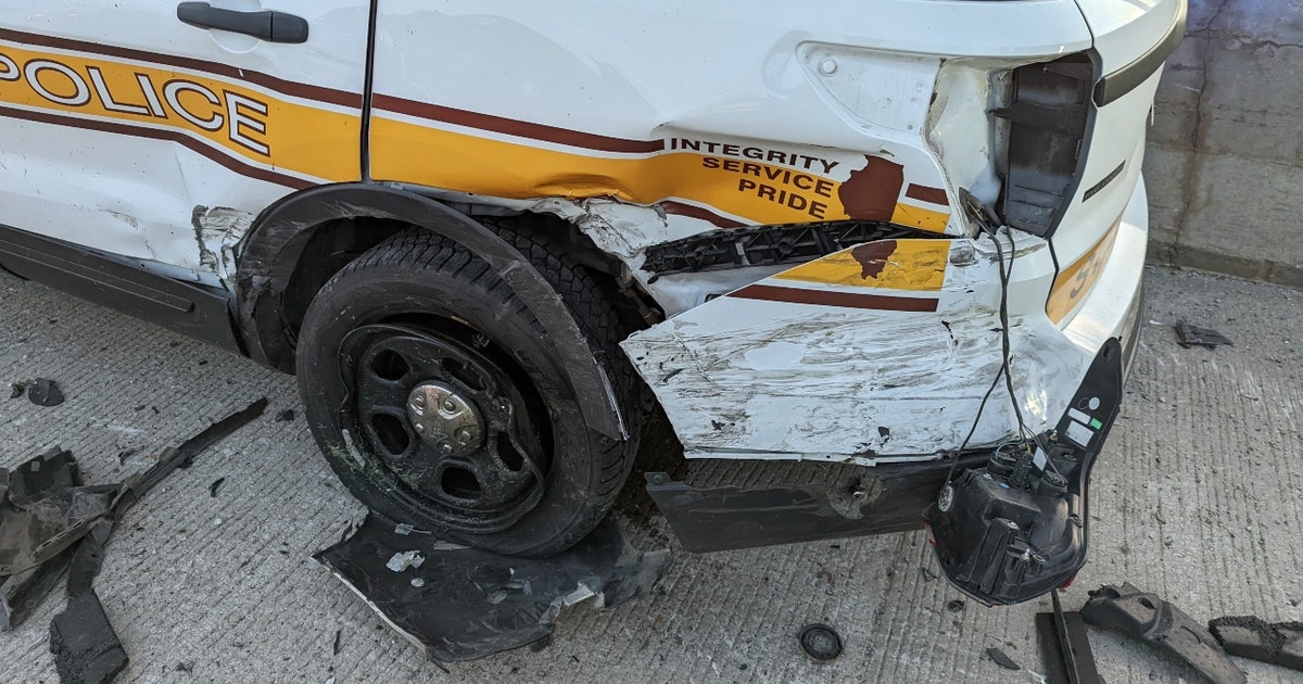 Illinois State Police squad car struck on Interstate 94 | FOX 32 Chicago