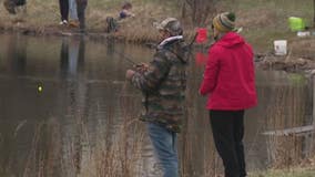 Big crowds for first day of trout fishing at Cook County Forest Preserves in suburban Chicago