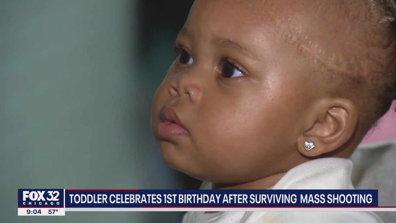 Family celebrates first birthday for Chicago baby who survived mass ...