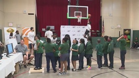 'Science of Slam': College athletes teaching students math using basketball