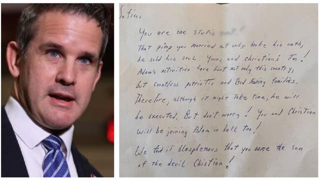 Threatening letter to Adam Kinzinger's wife warns he'll be 'executed,' baby will 'join Adam in hell'