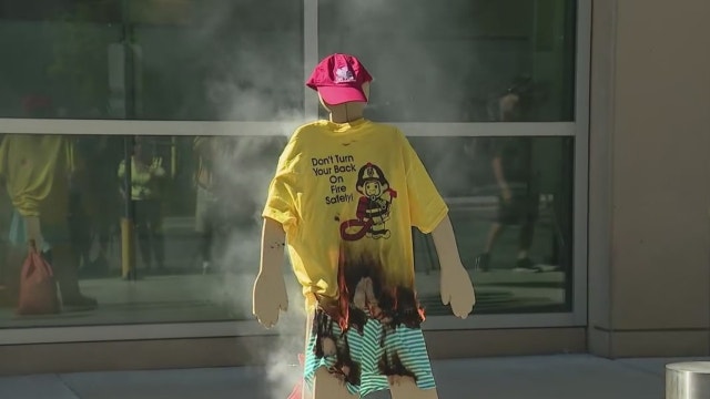 Chicago fire officials use dummy to show what could go wrong blowing off fireworks