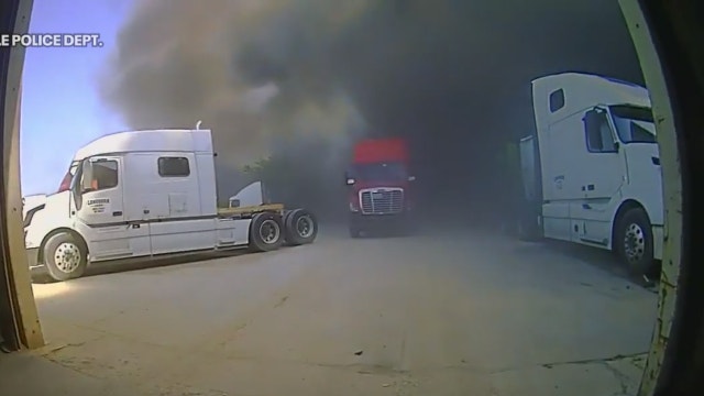 Rockdale police bodycam shows tense moments during massive fire