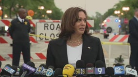 VP Harris visits Highland Park, calls parade shooting 'senseless'