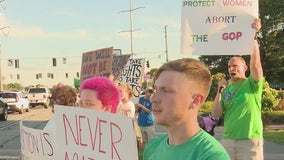 Indiana abortion debate draws protest crowds, VP Harris