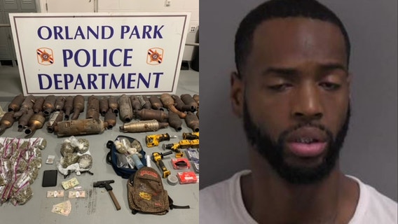 Convicted felon on parole arrested in Orland Park for possessing 29 stolen catalytic converters, handgun