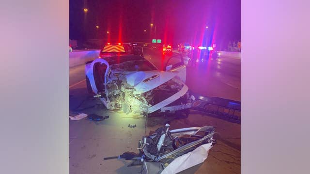 Suspect crashes vehicle, causing Indiana trooper to be pinned; flees and abandons seriously injured passenger