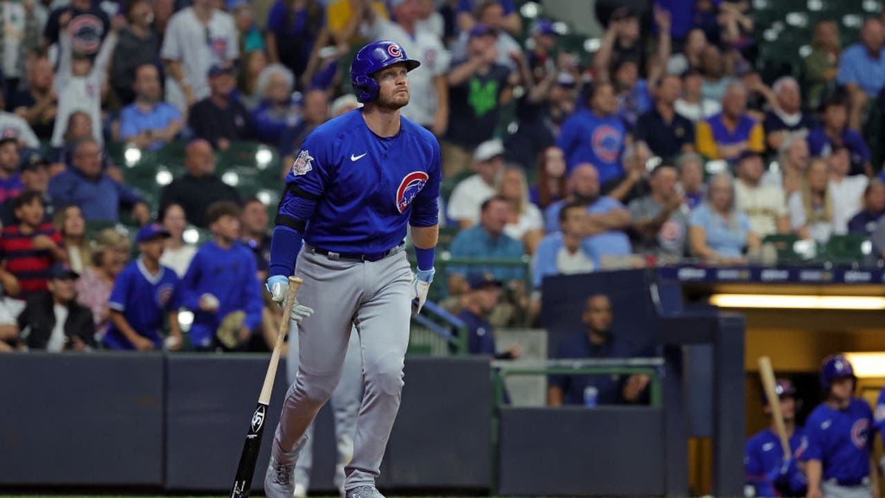 Ian Happ's homers help Cubs defeat fading Brewers 4-3 in 10 innings