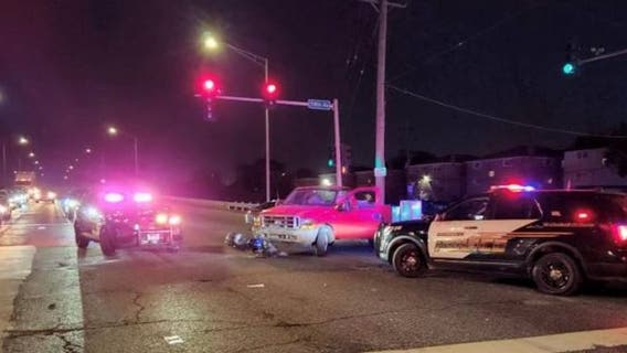 Motorcyclist in serious condition after two-vehicle crash in Bridgeview