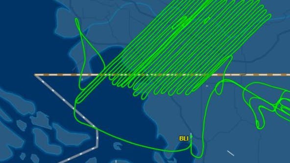 Plane gives the middle finger to Washington state, flight map shows
