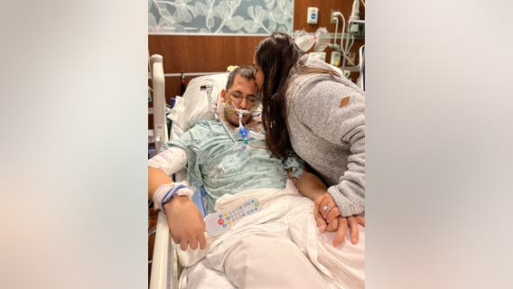 Illinois firefighter with terminal cancer takes final ride home in ambulance with fiancé, dog