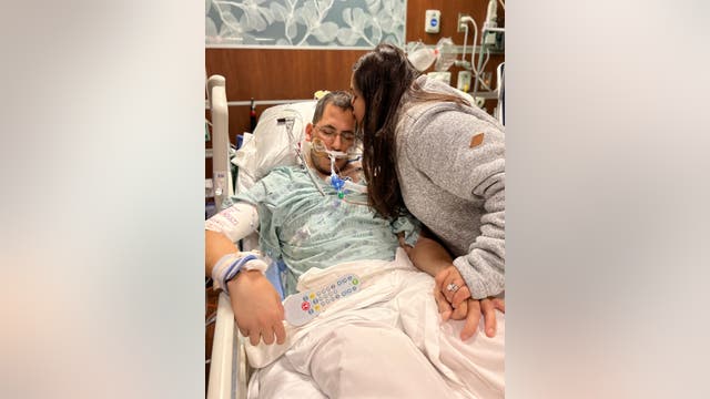 Illinois firefighter with terminal cancer takes final ride home in ambulance with fiancé, dog