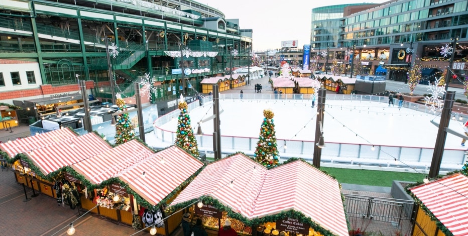 Skating through the outfield: Wrigley Field adds 'Winterland' to complement  Gallagher Way market - Chicago Sun-Times