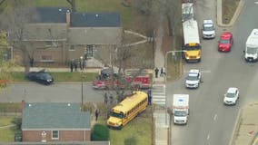 School bus collides with car in Gresham neighborhood, 4 hospitalized