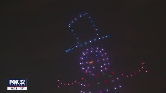 Special drone formation flies over White Sox park for families fighting cancer