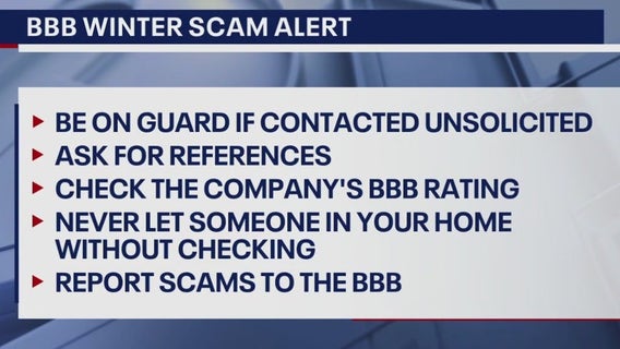 BBB issues new warning about winter storm scams