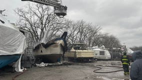 Fire damages 2 boats at marina on Chicago's Far South Side